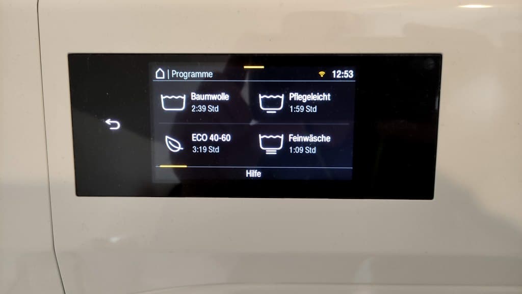 Miele TwinDos Waschprogramme im Display